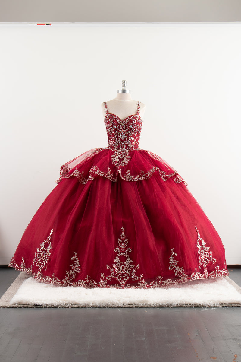 open lace back dress Red Quinceañera Sleeveless Dress Opened Back 3XL