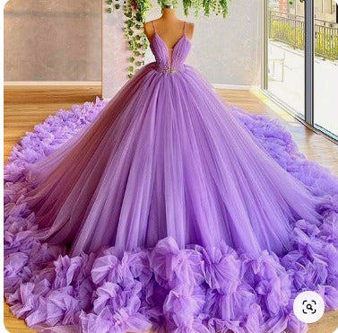Purple Sleeveless Quinceañera Dress