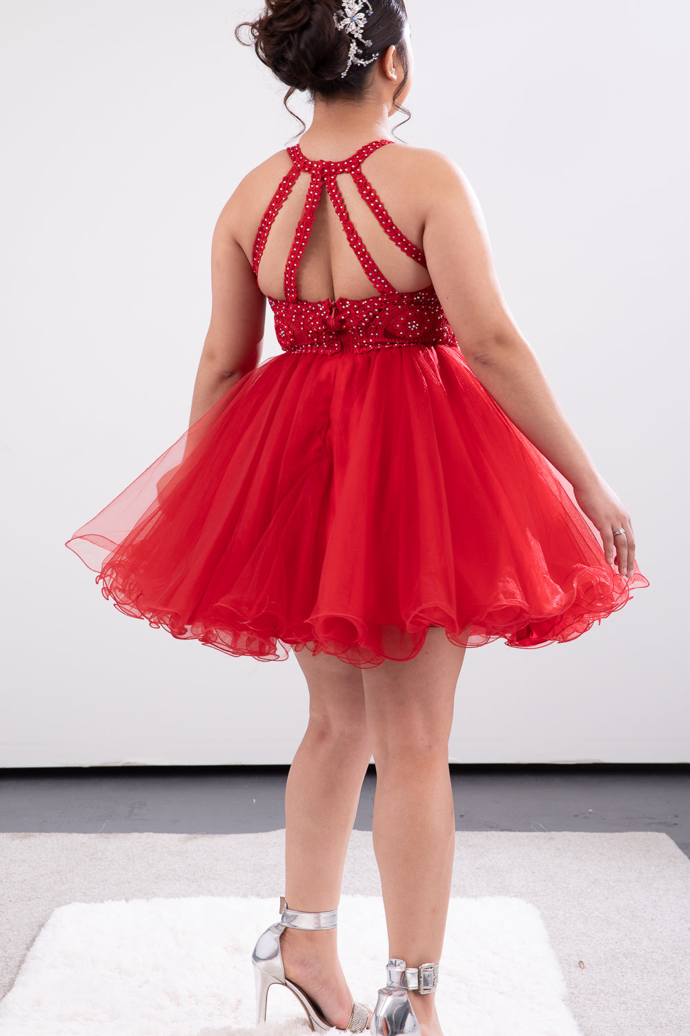 damas red dress Red Damas Dress or bridesmaids Dress Large