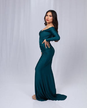 Green Shiny Cocktail Dress or special events Medium