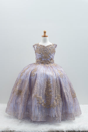 Purple presentation dress for girls