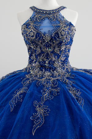 Sleeveless and strapless Royal Blue Quinceaera Dress L Sleeveless and strapless Royal Blue Quinceaera Dress L